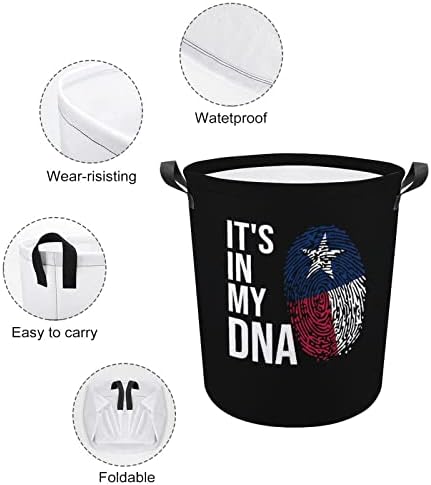 To je u mom DNK košara za rublje sa zastavom Teksasa sklopiva košara za rublje torba za odlaganje rublja s ručkama