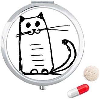 Mačji osmijeh sjede crna linijska tableta kućišta džepni lijek za skladištenje spremnika spremnik