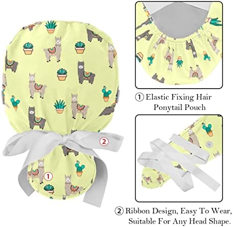 2 pakiranja podesive radne poklopce, šešir s gumbima, rastezljivi pojas kravata za ženke za muškarce kornjače