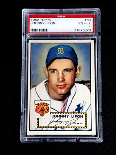 Johnny Lipon 1952 Topps Baseball Card 89 PSA 4 VG -EX Ocjenjivani ikonični set - bejzbolske ploče rookie karte