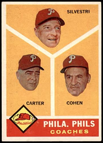 1960. Topps 466 Phillies treneri Ken Silvestri/Dick Carter/Andy Cohen Philadelphia Phillies VG/EX Phillies