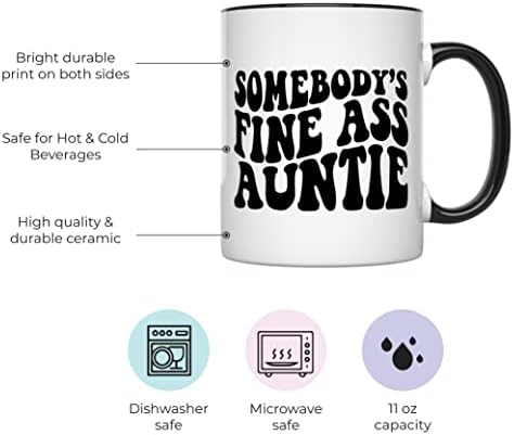 Younique dizajnira šalica kave tetke - prijenosna šalica za kavu 11oz, smiješna bae najbolja tetka ikad šalice za kavu, darovi tetke