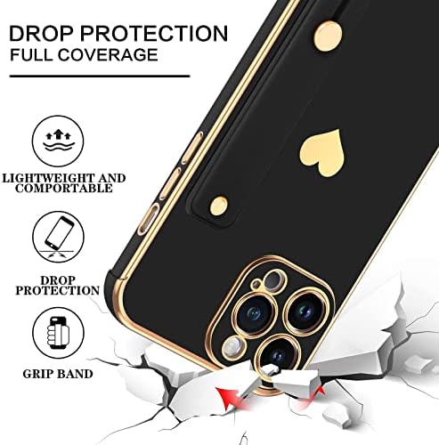 Bentoben iPhone 14 Pro Max futrola za telefon, vitki luksuzni dizajn srca pozlaćeni meki odbojnik Žene Muškarci za zaštitni telefon