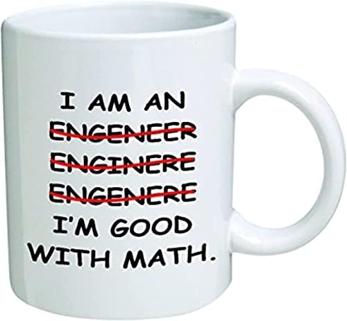 della Pace Bijela, ja sam inženjer, dobar u matematici, prešao crvenu liniju, smiješna šalica za kavu od 11 unci