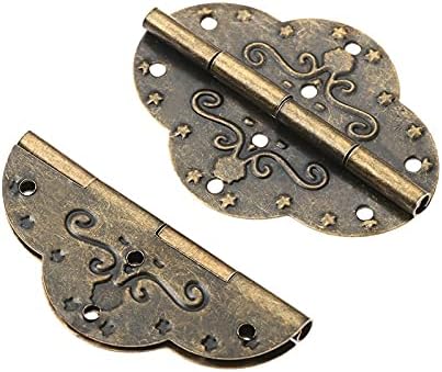IRDFWH 2PCS 69x53 mm Antikni brončani ormarići za nakit drvene kutije Ladica Ladica Ukradni vintage vintage željezni šarke opreme