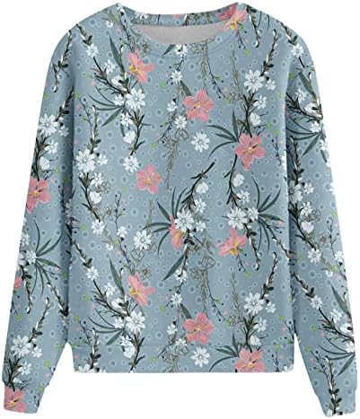 Usuming trendi vrhovi casual grafičke dukserice Posada majice za žene s dugim rukavima bluza klasična pulover labava
