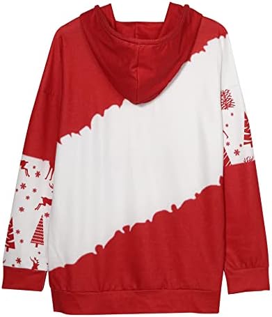 Supeya Sretan božićni dukser za žene božićno leopard stablo grafička košulja dugih rukava pulover xmas drvet poklon majice