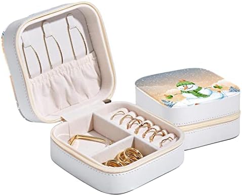 Rodailycay prijenosni prikaz kutija za odlaganje nakita, slatka božićna kutija za skijanje snjegovića mini nakit kutija za prstenove