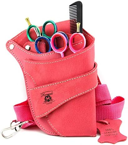 Haryali londonski frizerski alat - ružičasta torbica za pojas alata - održiva kožna frizerska torba - multi džepni držač za škare brijač