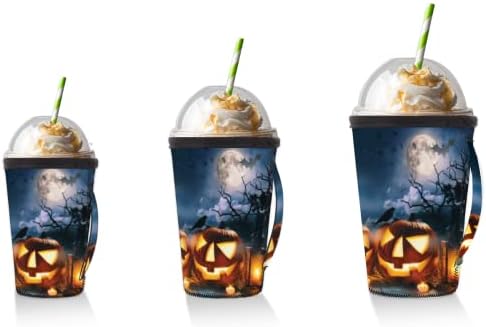 Halloween bundeva Lantern 41 Ledena rukava za kavu za višekratnu upotrebu s ručicom Neopren šalica čahura za sodu, latte, čaj, pića,