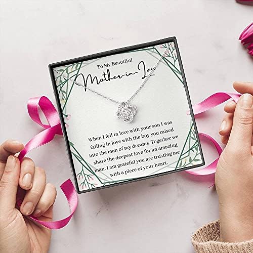 Nakit za poruke, ručno izrađena ogrlica-Personalizirani poklon ljubav čvor, poklon za svekrvu, ogrlica svekrva, poklon za dan vjenčanja
