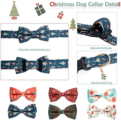 Pamučni božićni psi ovratnik s kravatom kravate zelene ovratnike za pse za djevojčicu muški muški mali srednji veliki psi božićni drvci