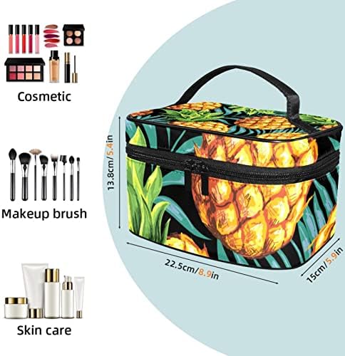 Toaletna torba, kozmetička torba za putnicu za žene muškarce, tropski listovi ananasa
