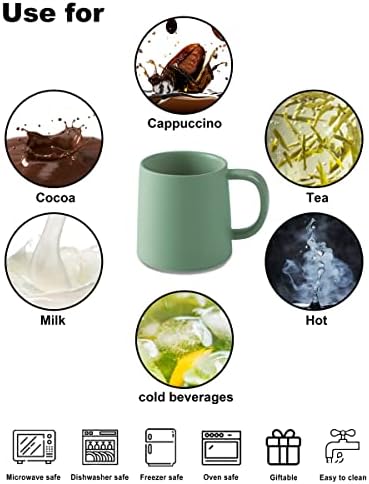 T-Ware šalica za kavu, setovi za keramičke šalice, set šalice za kavu od 16 oz, šalica kave za ured i dom, singl, kadulja zelena