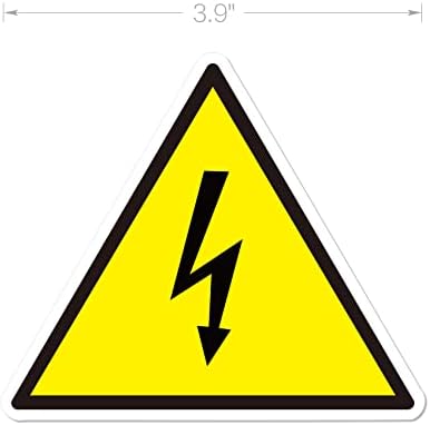 Dealzepic - žuti trokut Električni šok opasnost od rizika upozorenja - samo ljepljiva kore i zalijepi vinilna naljepnica - 2 cm