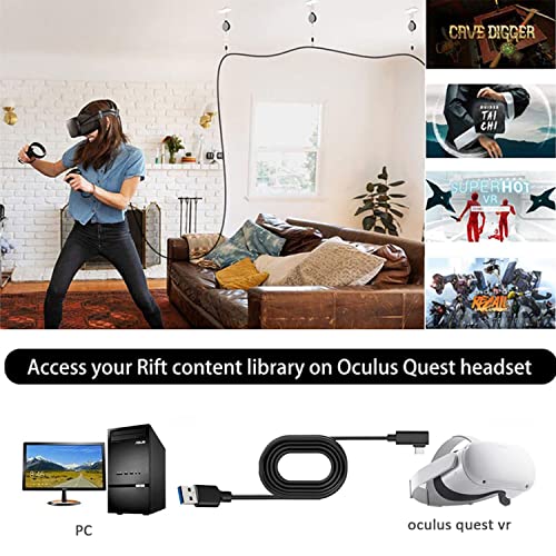 Ukiizam za Oculus Quest 2 Link kabel 16FT, VR Link slušalica za Oculus Quest 2 / Quest 1 i PC / Steam VR, USB 3.0 na USB C kabel za