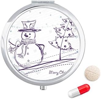 Božićni snjegović snježni pahuljica Skica pilula tableta džepni lijek za skladištenje Kontejner za skladištenje