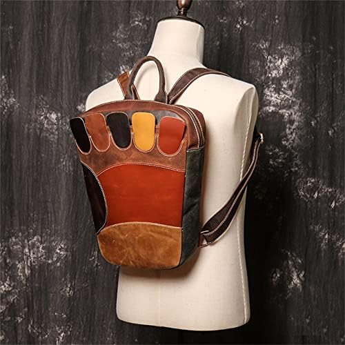 Gppzm ruksak muške kontrastne boje ručno izrađen retro ličnost trendovska ruksaka