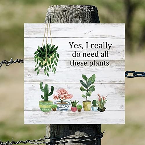 Donl9bauer Da, stvarno mi trebaju sve ove biljke drveni znakovi klasični proljetni ljetni drveni plak kaktus sočni znak za pejzaž za