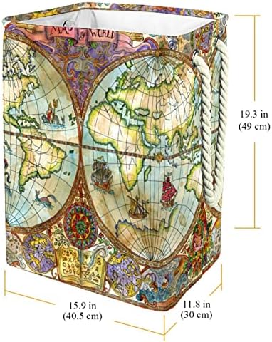 Heterogeni uzorak karte svijeta velika košara za rublje vodootporna sklopiva košara za odjeću organizator igračaka uređenje doma za