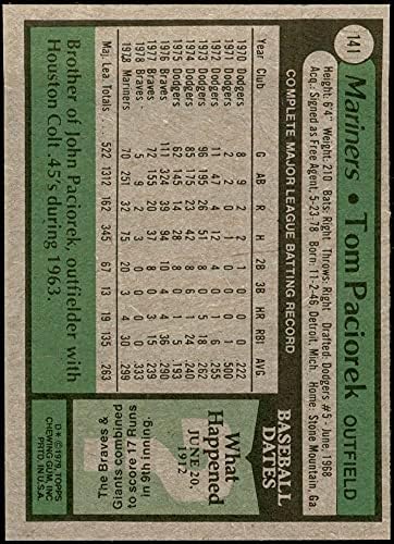 1979 Topps 141 Tom Paciorek Seattle Mariners NM/MT Mariners