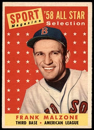 1958. Topps 481 All-Star Frank Malzone Boston Red Sox ex Red Sox