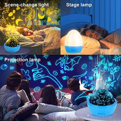 Noćno svjetlo za djecu, Igračka projektorska svjetiljka s dinosaurom 2 u 1, rotirajuća 360-inčna dinosaur, noćno svjetlo jednoroga