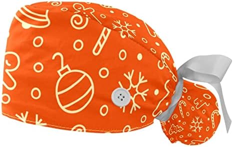 Irolskdnfh Radna kapa s gumbima i trakom, elastični zavojni kape za žene za žene