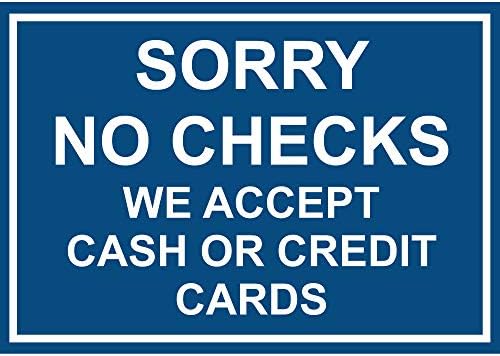 Oprosti bez čekova, prihvaćamo gotovinu ili kreditne kartice naljepnica vinil naljepnice 8
