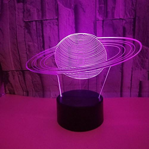 Planetarni model Night Light igračke 3D Optička iluzijska svjetiljka s dodirom i daljinskim upravljačem i 16 boja Promjena dekora spavaće