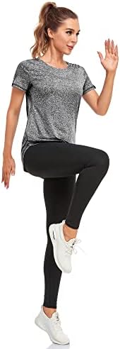 ABROOCIJSKE Ženske košulje za vježbanje kratkih rukava Sportska joga trčanje Dry Fit Tops bočna podijeljena majica