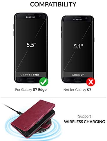 Torbica-novčanik KILINO Galaxy S7 Edge [Umjetna koža] [Zaključavanje RFID] [Амортизирующий branik] [Soft TPU] [Utora za kartice] [Stalak]