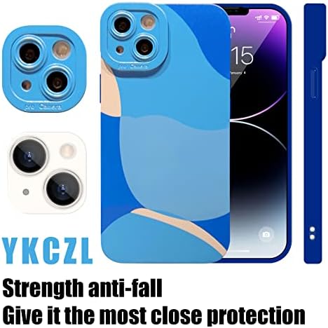 YKCZL Kompatibilan s iPhone 14 Plus, slatka obojena umjetnost uzorka srca puna kamera zaštitna tanka slučajna futrola za žene otporne