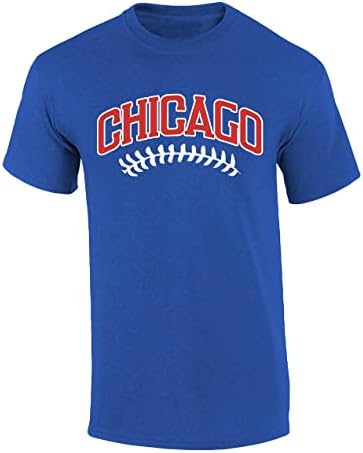 Muška bejzbolska momčad Thirt Illinois Chicago Baseball Team Boja Kraljevska plava i crvena čipka Majica s kratkim rukavima Grafička