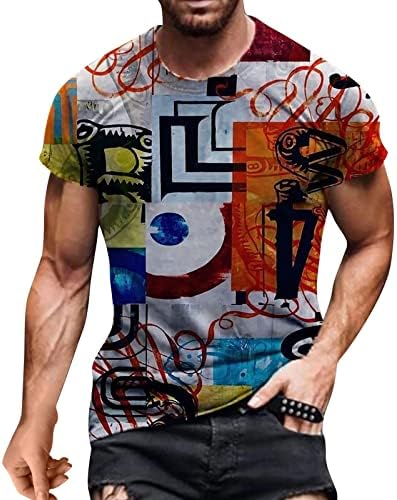 XXBR muški vojnik majice s kratkim rukavima ulica 3d grafički print majica ljetna posada vrata atletski mišići casual manir vrhovi