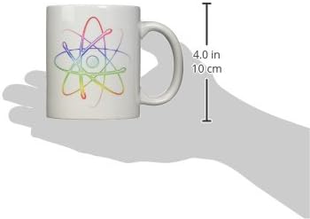 3Drose Rainbow Atom simbol keramička krigla, 11 unci