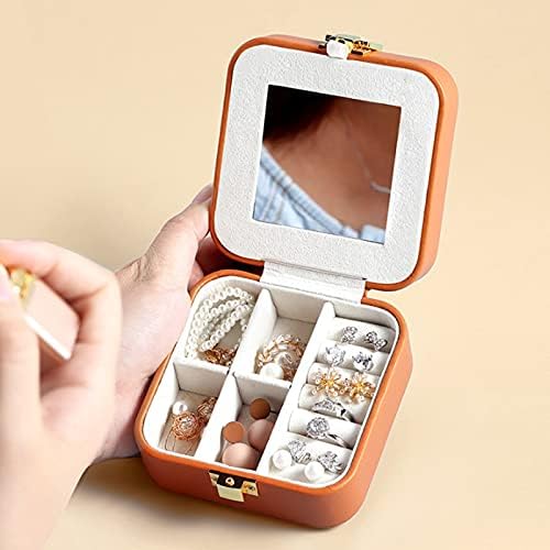 Kutija za pohranu nakita od orahove kože za najboljeg prijatelja Mini Prijenosni prikaz nakita u boji svježe bundeve