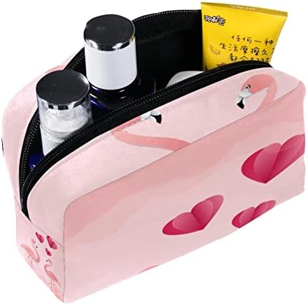TBOUOBT COSMETIC TOBES TORKE ŠMEPE za žene, male torbice za šminku, ružičasti flamingo par ljubavi