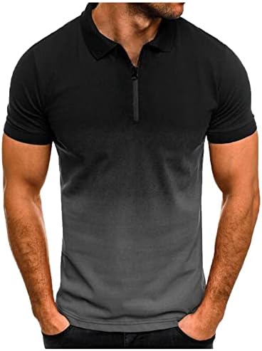 Muške majice kratkih rukava s ovratnikom s patentnim zatvaračem s gradijentnim printom u boji pulover košulja bluza vrhovi