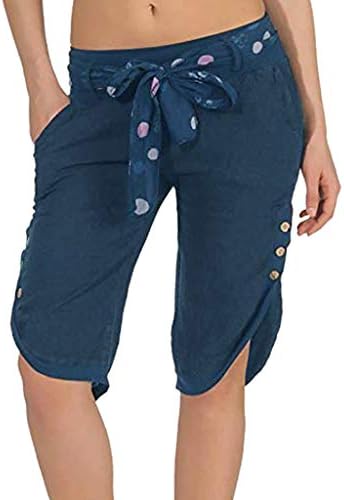 + Ljetna odjeća i hlače ženske ljetne karirane hlače s elastičnim strukom kratke hlače široke široke hlače Plus joga capri hlače