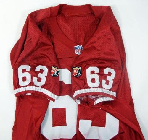 1995. San Francisco 49ers Derrick Deese 63 Igra izdana Red Jersey 52 DP30192 - Nepotpisana NFL igra korištena dresova