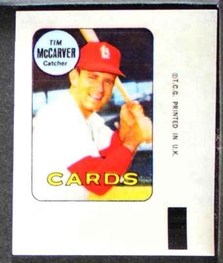 1969. Topps Tim McCarver St. Louis Cardinals NM/MT Cardinals