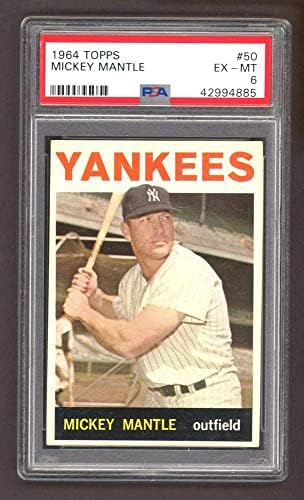 1964. Topps 50 Mickey Mantle New York Yankees PSA PSA 6.00 Yankees