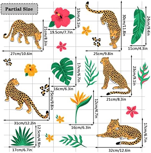 Woyinis leopard Cheetah Jaguar naljepnice na zidu diy palmi lišće biljke cvjetovi zidne naljepnice Uklonjene oguljene i štapiće tropske