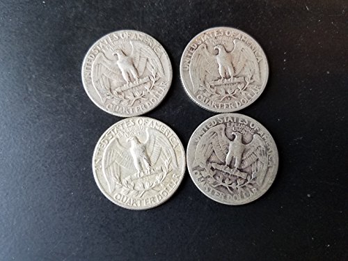 1932. Različite tragove metvice - 1964. Srebrni Washington Quarters 4 -Coins po jedan od desetljeća 30 -ih 40S 50S 60S 1/4 AVG kruži