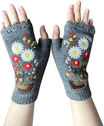 Ženske ručno izrađene višebojne pletene jesenske zimske rukavice retro kukičane vjetrovitom toplom biciklizmu hladno vrijeme prozračne