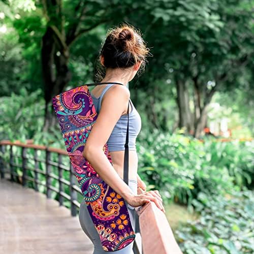 Ratgdn Yoga Mat Bag, Paisley Print vježba nosač joga prostirke sa punim zipom joga prostirke za nošenje s podesivim remenom za žene