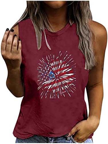 Patriotski tenk vrh za žene 4. srpnja košulje s klasičnim američkim zvijezdama i prugama majica bez rukava ženski vrhovi