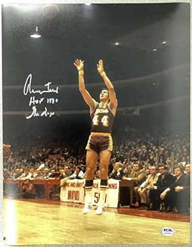 Jerry West Potpisana fotografija 11x14 Lakers Autograf Hof 1980 Natpis za logotip JSA 2 - Autografirane NBA fotografije