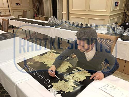 Kit Harington autogramirana/potpisana Game of Thrones 24x36 Westeros Map poster